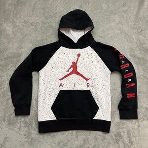 Nike Air Jordan Hoodie Youth Medium Air Logo Graphic White/Black Colorblock